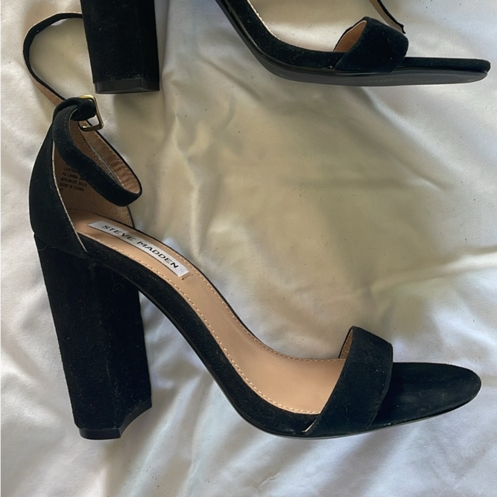 Steve Madden black suede heels